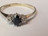 9CT GOLD DIAMOND  RING WITH BLACK STONE PRESTON STORE