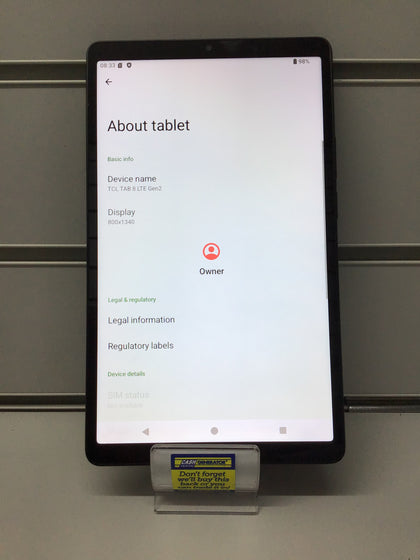 TCL Tablet 8 Lite Gen 2 - 64GB Storage