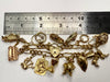 9ct Gold Vintage Charm Bracelet with Heart Padlock Clasp