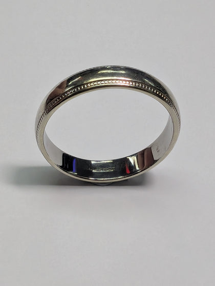 9CT WHITE GOLD WEDDING BAND RING PRESTON STORE