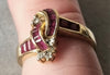 18ct Gold Diamond /Ruby Ring