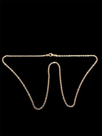 9ct mixed link fancy necklace 22