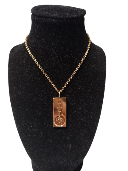 9ct 7.24g St.Christopher Ignot And 9ct 3.19g Gold Chain 18