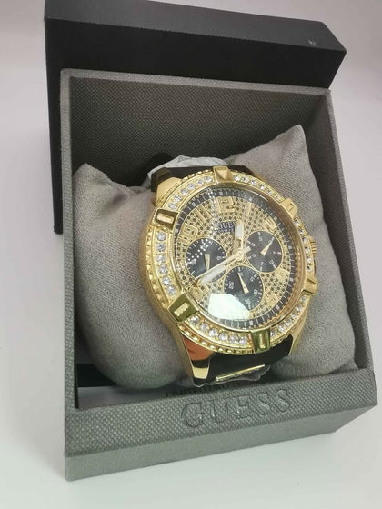 Guess Watch W1132G1 Black Silicone Strap Quartz Movement ** Like New**