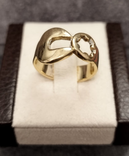 9ct Yellow Gold Spanner & Torque Ring - Size s