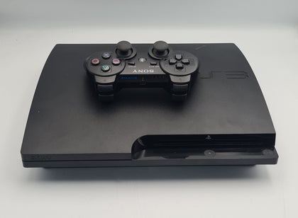 Sony PlayStation 3 Slim 120GB black console with 1 x controller and all leads UNBOXED