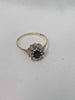 9ct Yellow Gold Ladies Ring With Black Stone Surrounded By Clear Stones - Size P - 1.61 Grams