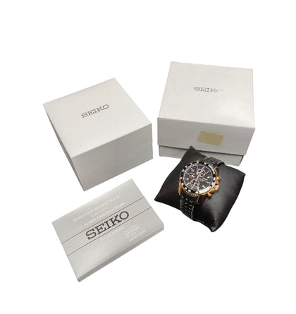 Seiko Sportura Solar Chrono Men's Leather Watch**Boxed**