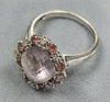 9ct White Gold Ring with Stones Size P 1/2