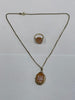 9ct Cameo Dancing Ladies Ring and Necklace LEYLAND