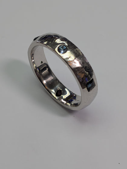 Platinum Ring With Hammered Finnish