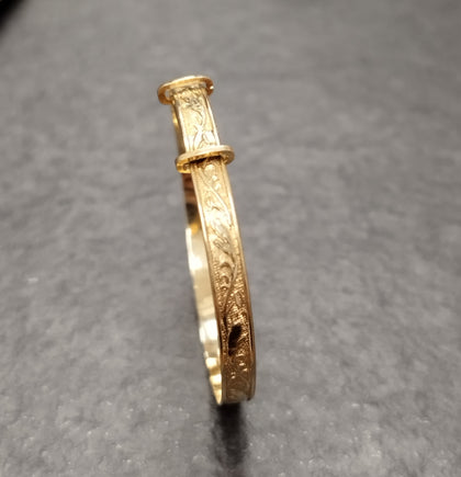 9ct Yellow Gold Adjustable Christening Bangle