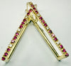 14ct gold earrings with red and clear stones