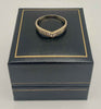 375 9ct Yellow gold wishbone style ring 1.5g with white stones size Q