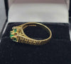 18ct Yellow Gold Ring With Green Stones - 2.89G - Size K