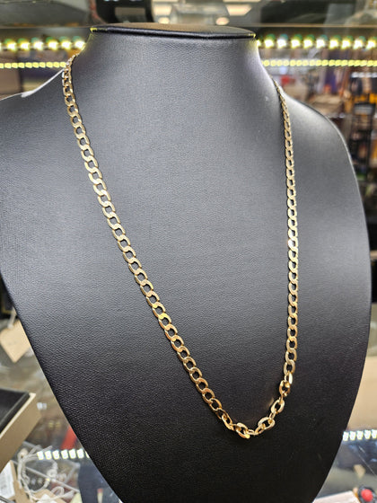 9CT YELLOW GOLD CURB CHAIN 21.5