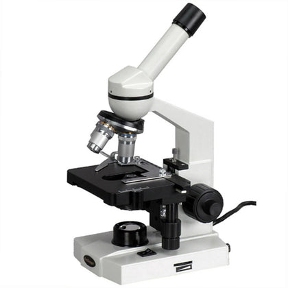 AmScope M600 Compound Monocular Microscope, WF10X Eyepiece, 40X-1000X