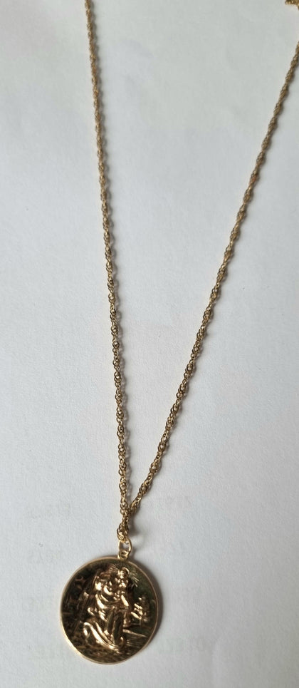 9ct Gold Chain with St Christopher