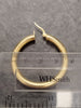 9ct Yellow Gold Round Tube Plain Design Hoop Earrings - 36mm -