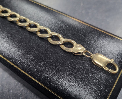 9ct Yellow Gold Curb Link Bracelet - 13.7g - 8