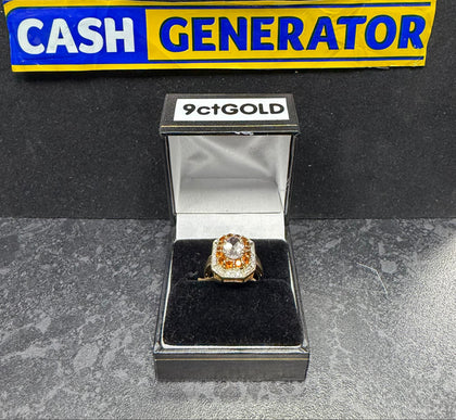 9ct Gold Ladies C/Z Stone Ring (Size N) 4.40g