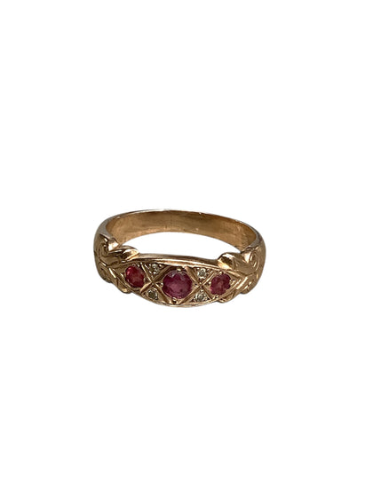 9ct Rose gold Vintage ring size S