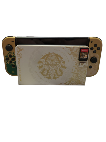 NINTENDO SWITCH OLED ZELDA EDITION - ZELDA BREATH OF THE WILD & 64GB MICRO SD