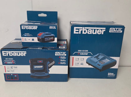 Erbauer eri1105sdr  Brushless Cordless Random Orbit Sander with charger & Battery boxed