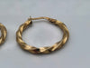 Pair Of 9ct Yellow Gold Twisted Hoop Earrings - 1.11 Grams