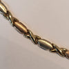 9ct Tri Colour Gold Hugs And Kisses (xoxo) Chain - 17" - Hallmarked