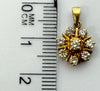 18ct yellow gold flower pendant with diamonds