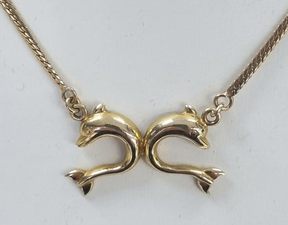 14ct Gold Necklace with Dolphin's