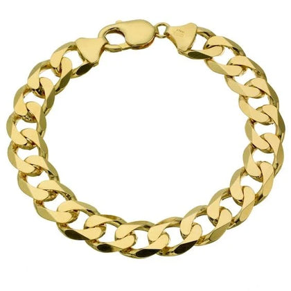 9ct Yellow Gold Curb Chain Bracelet 7.5