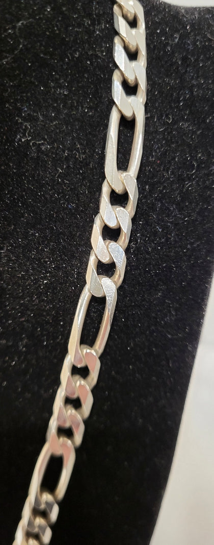 925 Silver Figaro Link Chain - 43.6G - 18