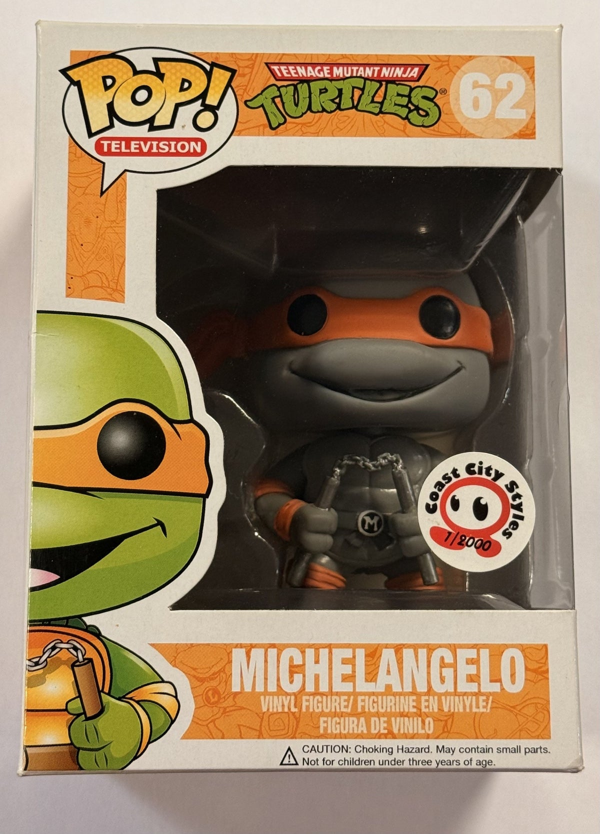 Funko Pop TMNT Michelangelo #62 Greyscale Coast City Styles | Cash