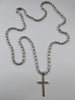 Silver beaded chain 32"  with silver cross