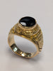 Vintage 18ct yellow gold ring with onyx size R