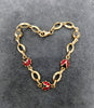 14ct Yellow Gold & Enamel Ladybug Chain Bracelet -6"