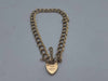 Vintage 9ct Yellow Gold Ladies Curb Bracelet With Heart Clasp - 7.5" Long - 7.61 Grams