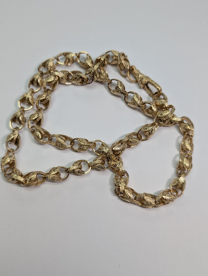 9ct Gold Patterned Tulip Chain
