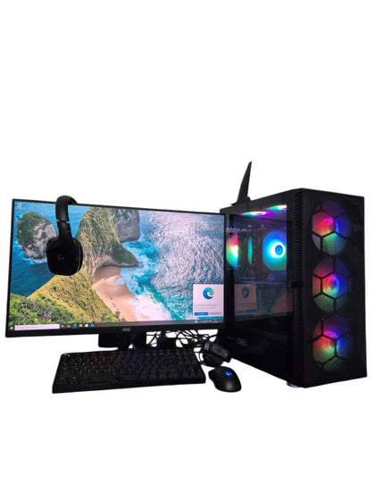Gaming PC Bundle (RTX 4060/WIN 11/16GB RAM/1TB SSD) WITH MONITOR, HEADSET, KEYBOARD, MOUSE AND ALSO WEBCAM