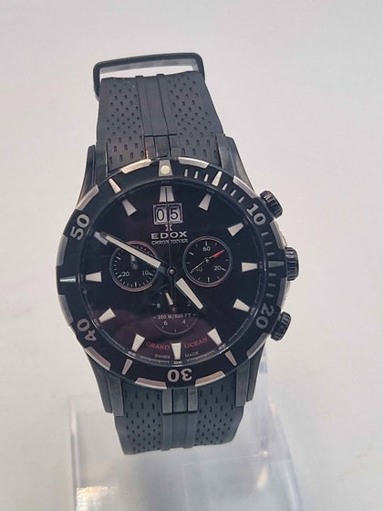 **DEAL** Edox Grand Ocean 10022-37N-NIN Quartz Divers Watch - Rubber Strap - With Date - Unboxed