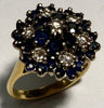 18CT Gold Diamond Cluster Ring Size M 1/2