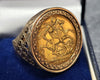 22CT - 1900 Full Sovereign Mounted  In 9CT Ring - Size T