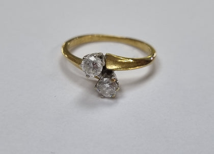 18ct Gold Diamond Ring Size L1/2