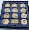Set of Commemorative Coins in Display