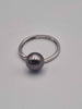 9ct White Gold Pearl Solitaire Ring - Size O - 2.33 Grams