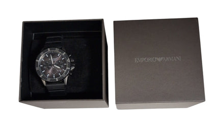 Emporio Armani Watch for Men, Quartz Chronograph Movement and 43mm Case Size with Silicone Strap