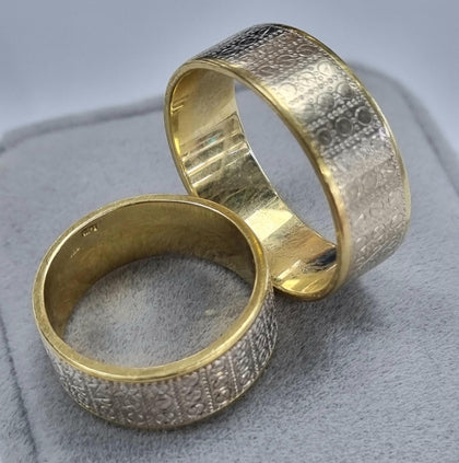 18ct Yellow/White Gold Pair Rings