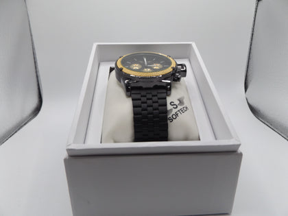 Softech Men's Black and Gold watch